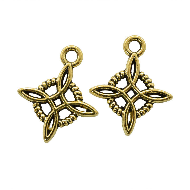 Celtic Knot Pendant In Alloy With Electroplated Finish, Retro Style Multicolor Jewelry Accessory