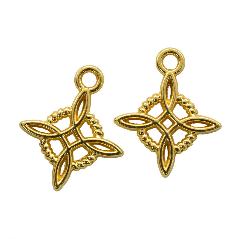 Celtic Knot Pendant In Alloy With Electroplated Finish, Retro Style Multicolor Jewelry Accessory