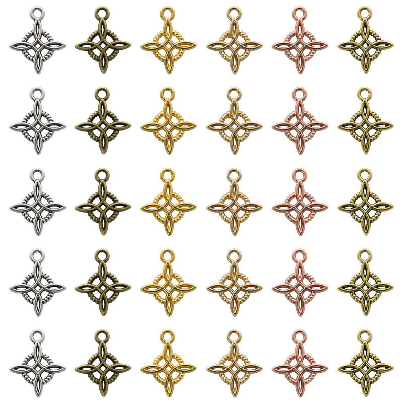 Celtic Knot Pendant In Alloy With Electroplated Finish, Retro Style Multicolor Jewelry Accessory