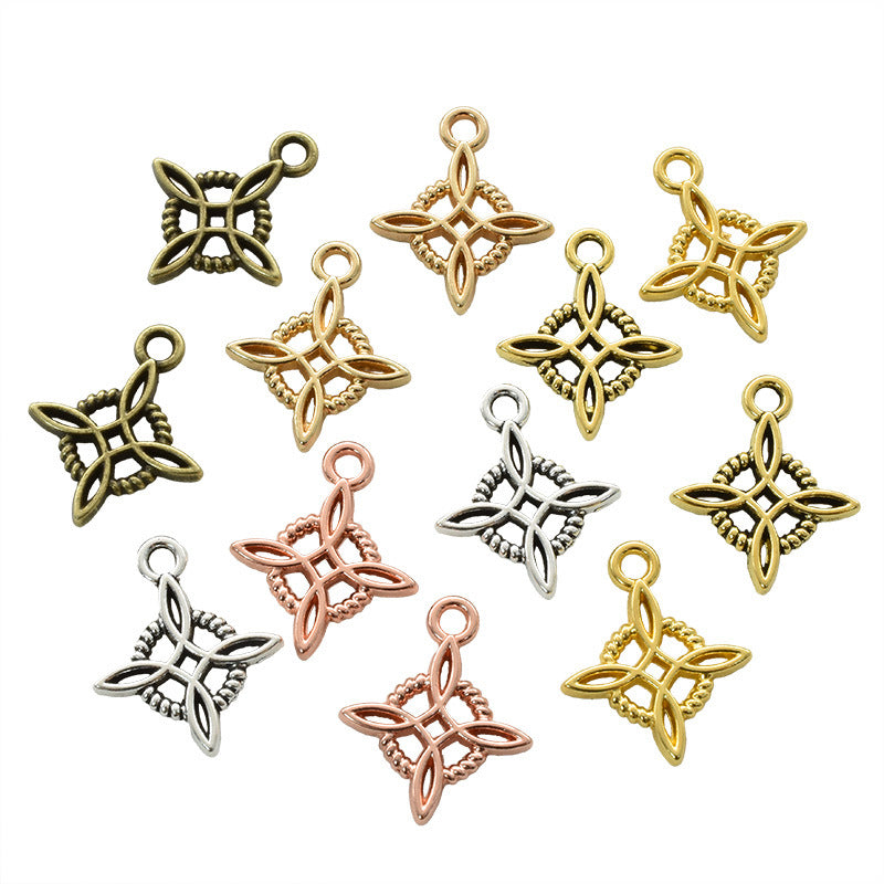 Celtic Knot Pendant In Alloy With Electroplated Finish, Retro Style Multicolor Jewelry Accessory