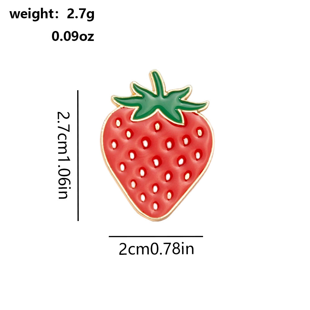 Fruit Pin In Red Alloy With Electroplated Finish