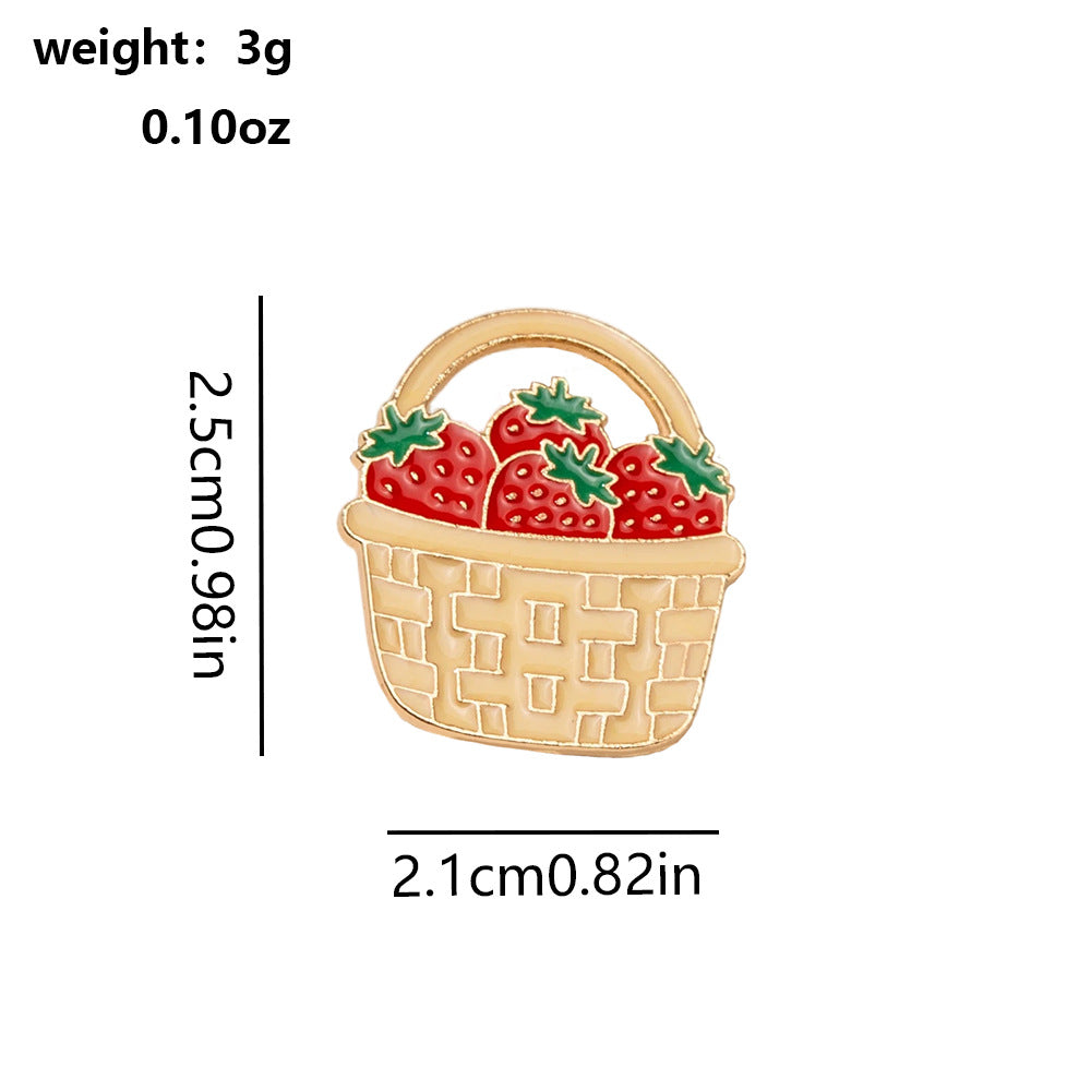 Fruit Pin In Red Alloy With Electroplated Finish