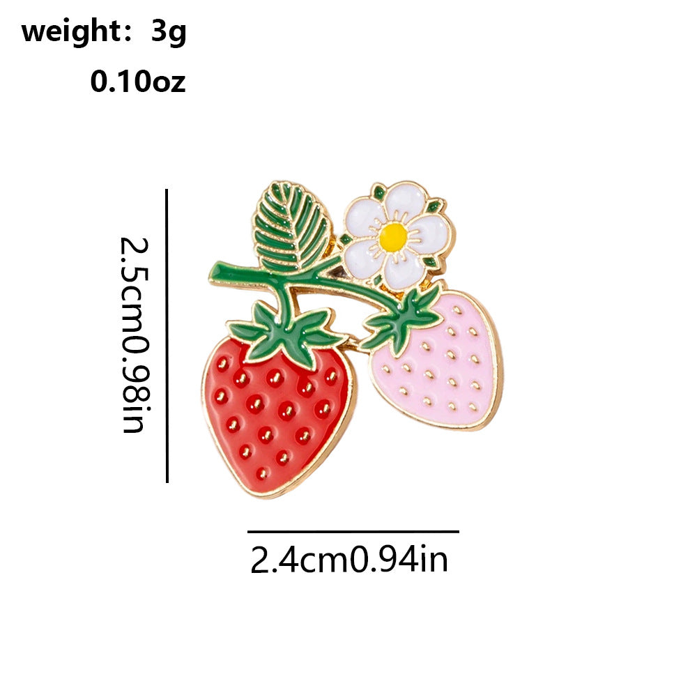 Fruit Pin In Red Alloy With Electroplated Finish