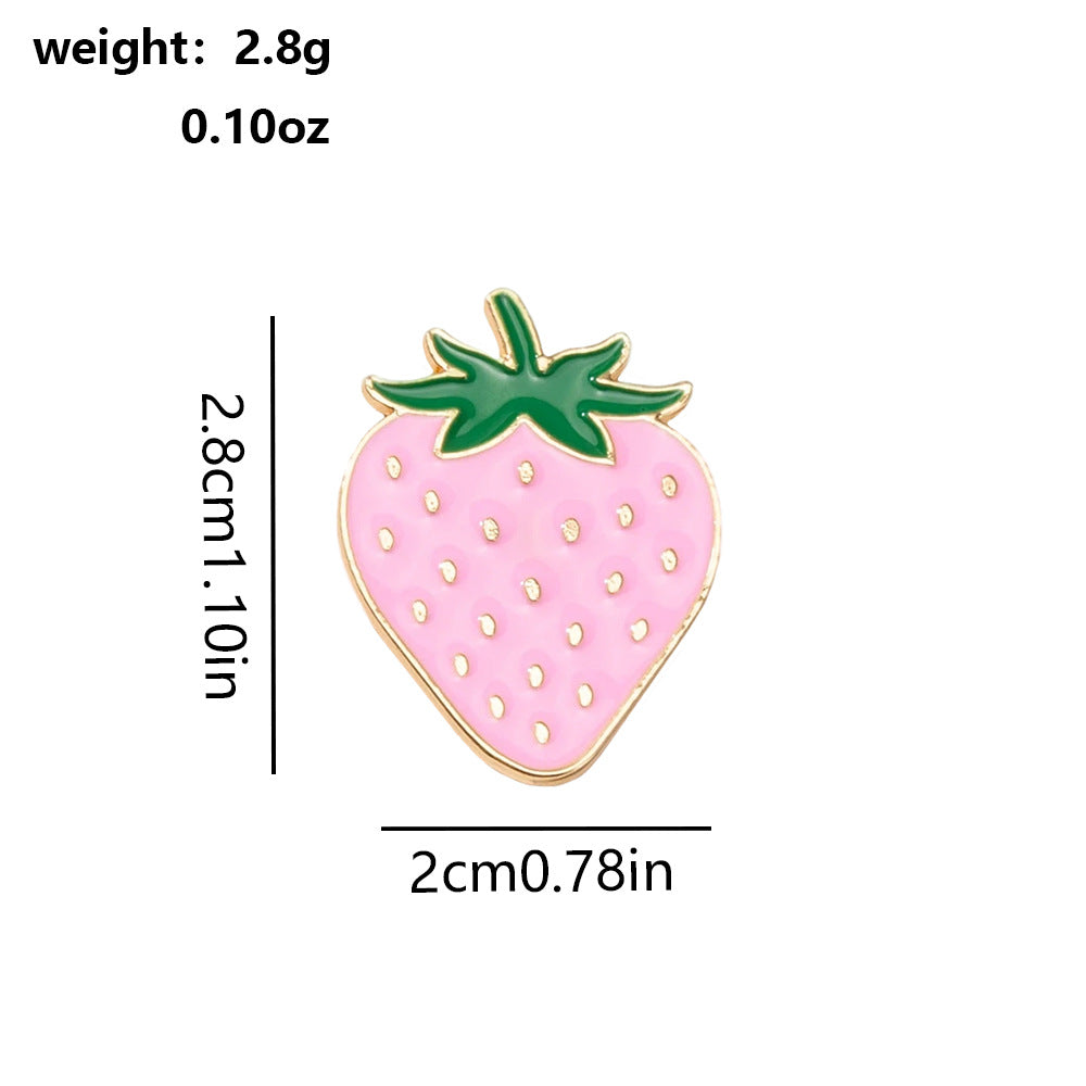 Fruit Pin In Red Alloy With Electroplated Finish