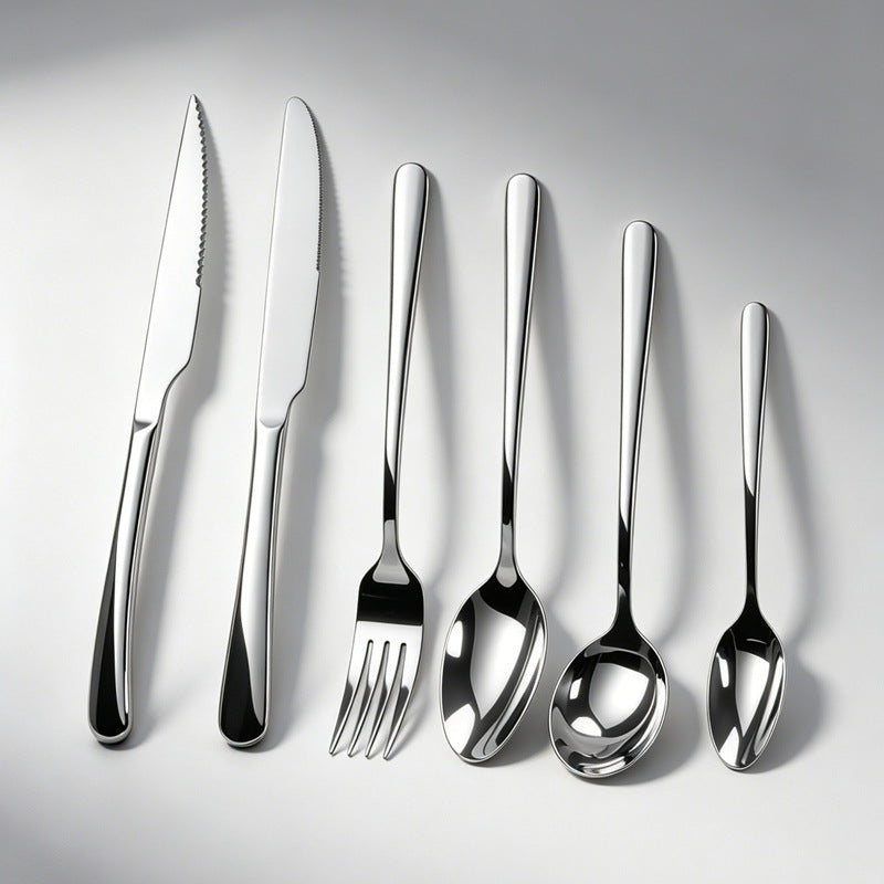 Elegant Solid Color Tableware Set With 304 Stainless Steel Inner Liner For Western Dining