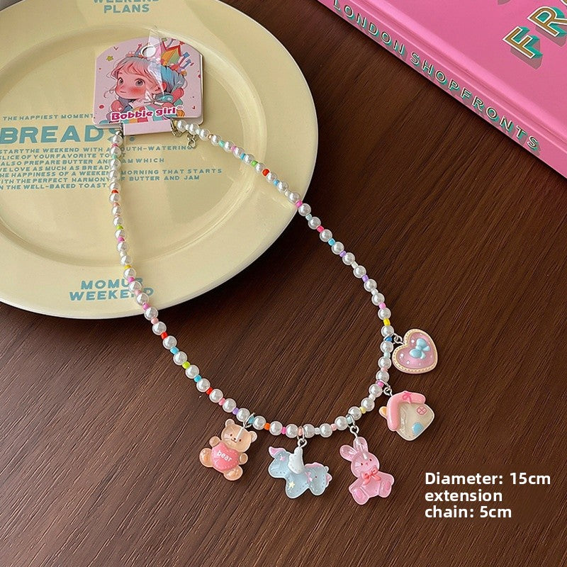 Cute Cartoon Hairpin Set For Kids Featuring Multicolor Resin Design, 5 Pieces
