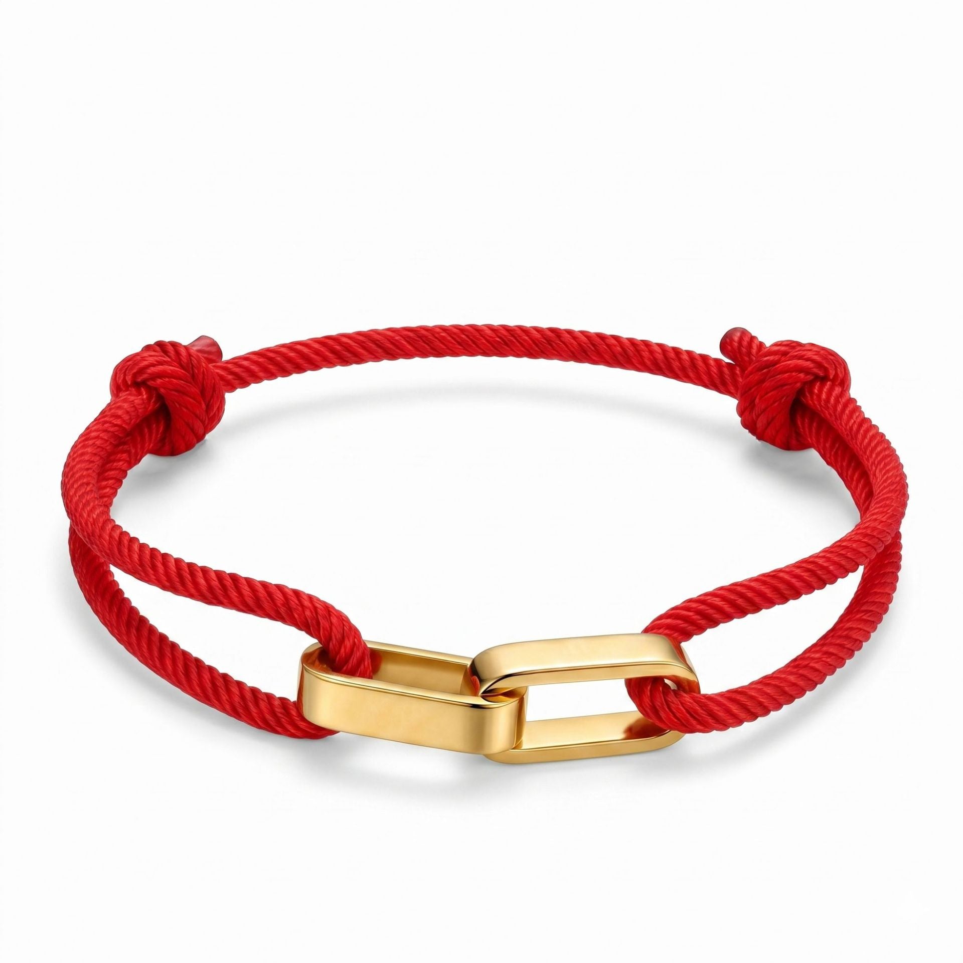 Double Ring Braid Rope Stainless Steel Couple Bracelets In Gold With Glass Inlay
