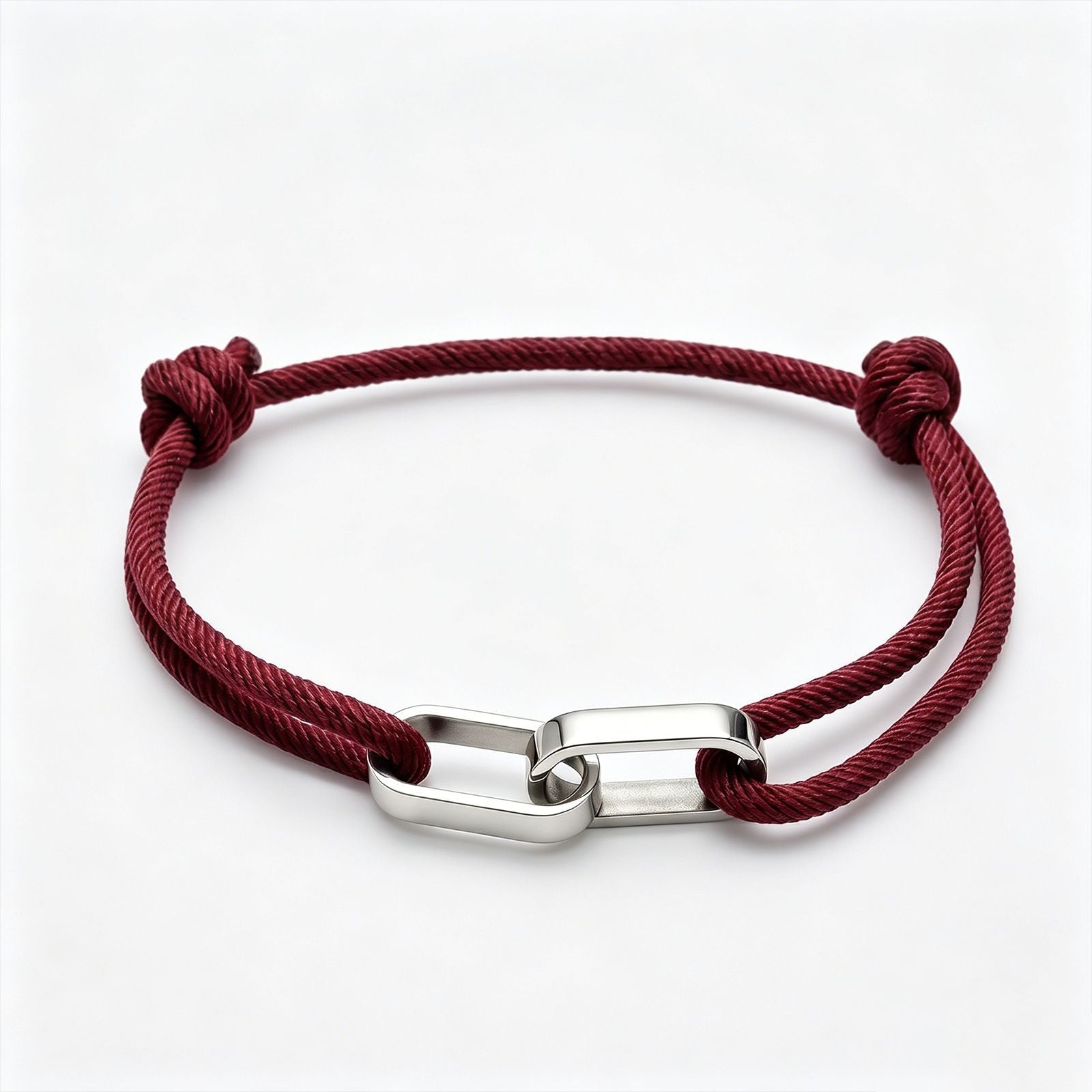 Double Ring Braid Rope Stainless Steel Couple Bracelets In Gold With Glass Inlay