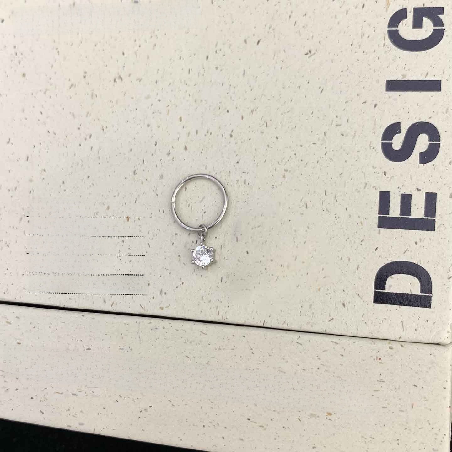 Circle Hoop Earrings In Titanium Steel With Real Gold Plated Finish And Zircon Inlay, Simple Style Unisex Design