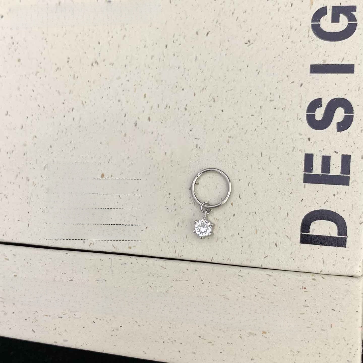 Circle Hoop Earrings In Titanium Steel With Real Gold Plated Finish And Zircon Inlay, Simple Style Unisex Design