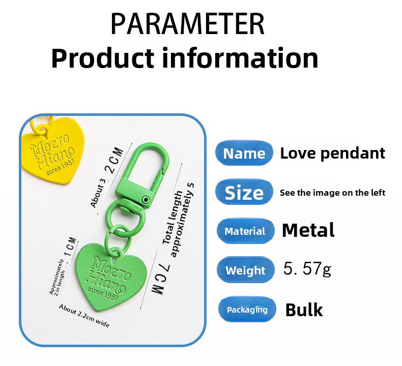 Heart Shape Key Chain With Stoving Varnish Finish In Colour, Featuring Cute Style And Durable Metal Material