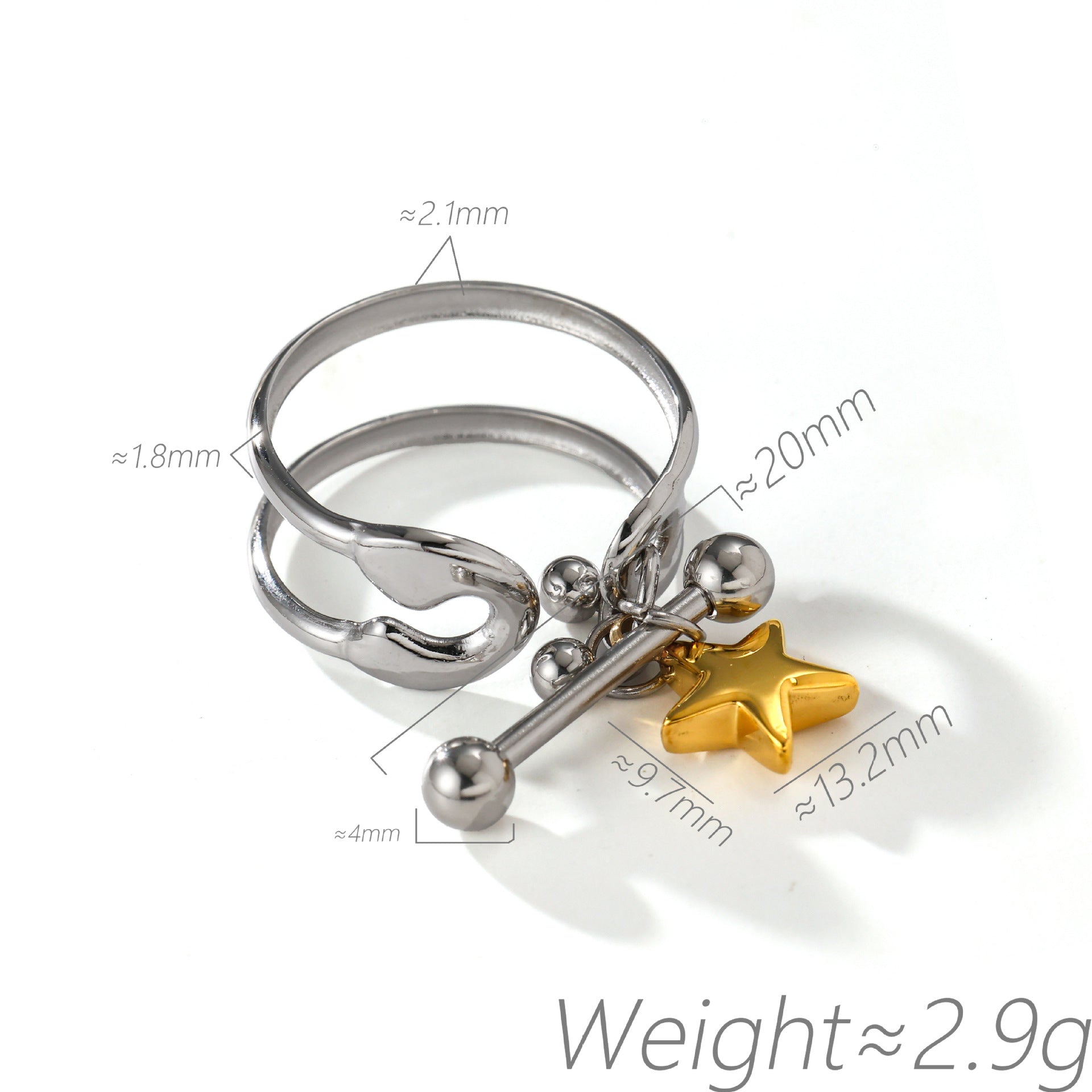 Heart Shape Open Ring For Women In Gold Titanium Steel Featuring Waterproof Non Tarnish Craftsmanship
