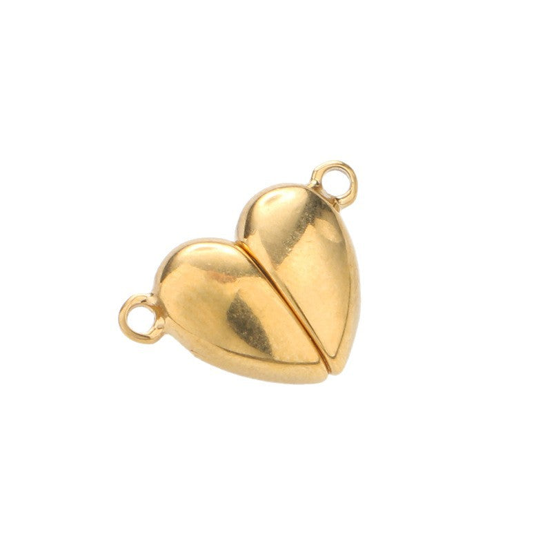 18K Real Gold Plated 304 Stainless Steel Cord End Cap With Magnetic Clasp Closure, Electroplated, Sweet Style Jewelry Accessory In Gold