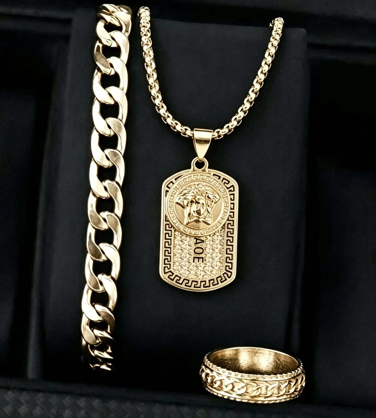 Hip-Hop Gold Letter Necklace For Unisex Featuring Electroplated Alloy With Cable Chain