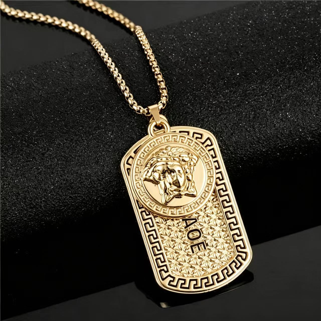 Hip-Hop Gold Letter Necklace For Unisex Featuring Electroplated Alloy With Cable Chain