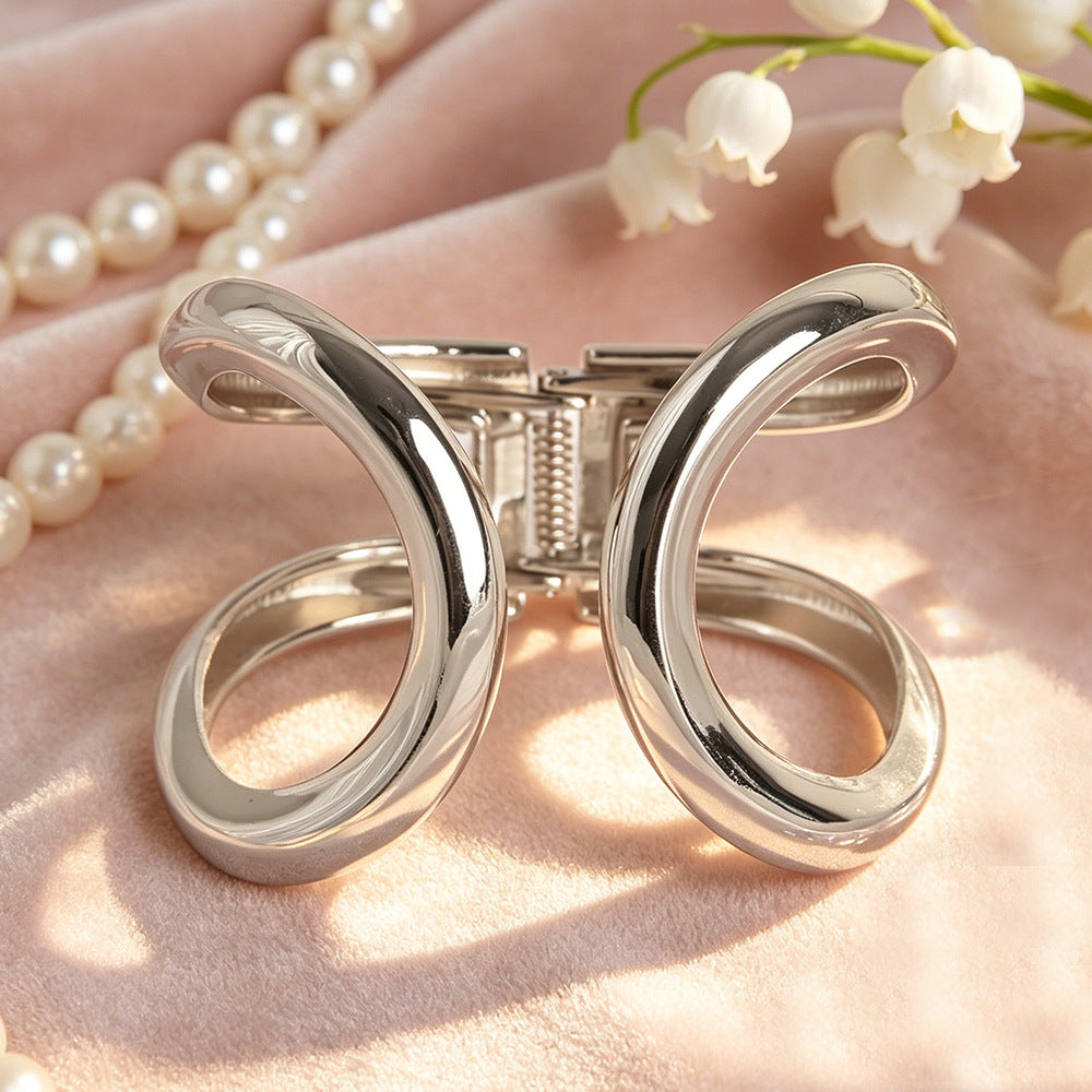 Elegant C Shape Gold Metal Bangle For Women With Rhinestone Inlay