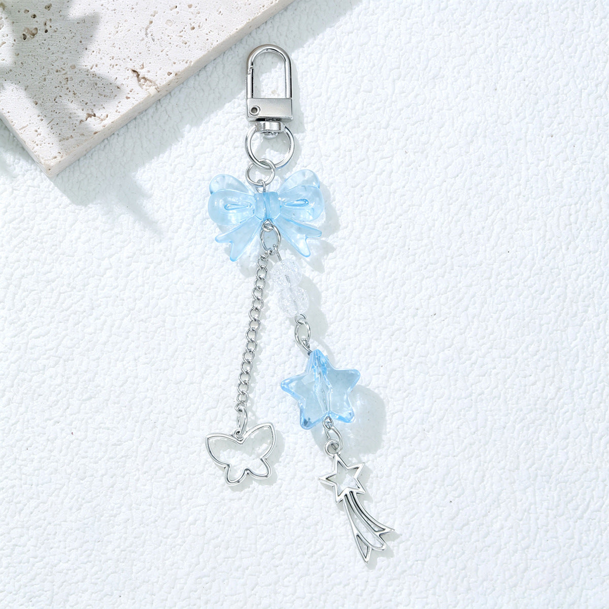 Christmas Purple Bow Tie Key Chain Made Of Acrylic, Festive Accessory For Holiday Season