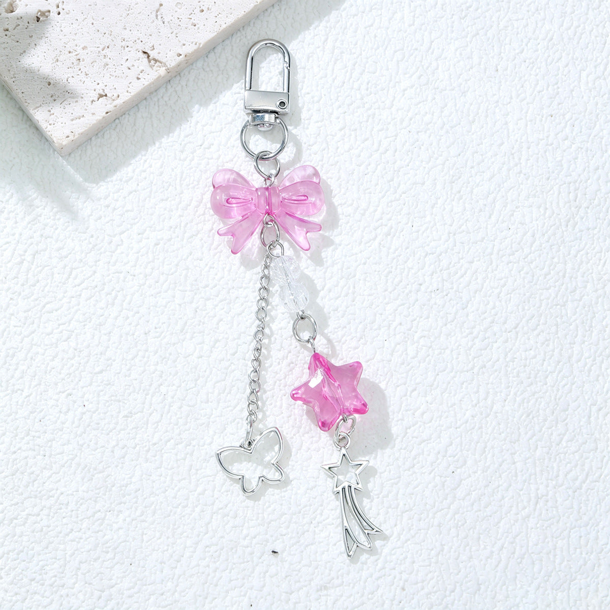 Christmas Purple Bow Tie Key Chain Made Of Acrylic, Festive Accessory For Holiday Season