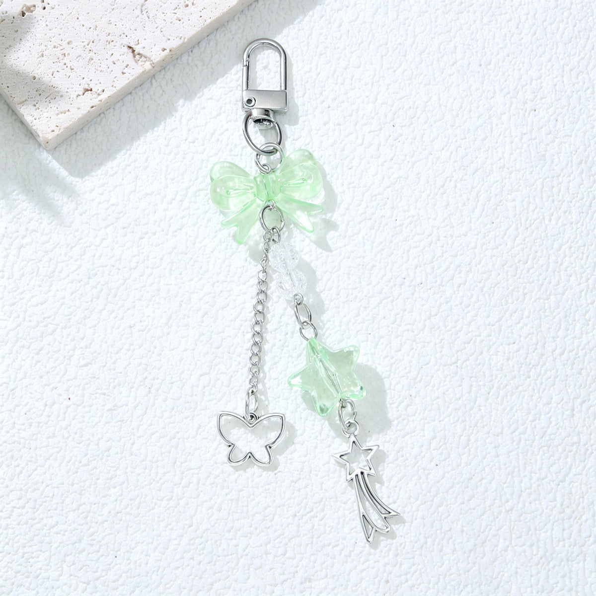 Christmas Purple Bow Tie Key Chain Made Of Acrylic, Festive Accessory For Holiday Season