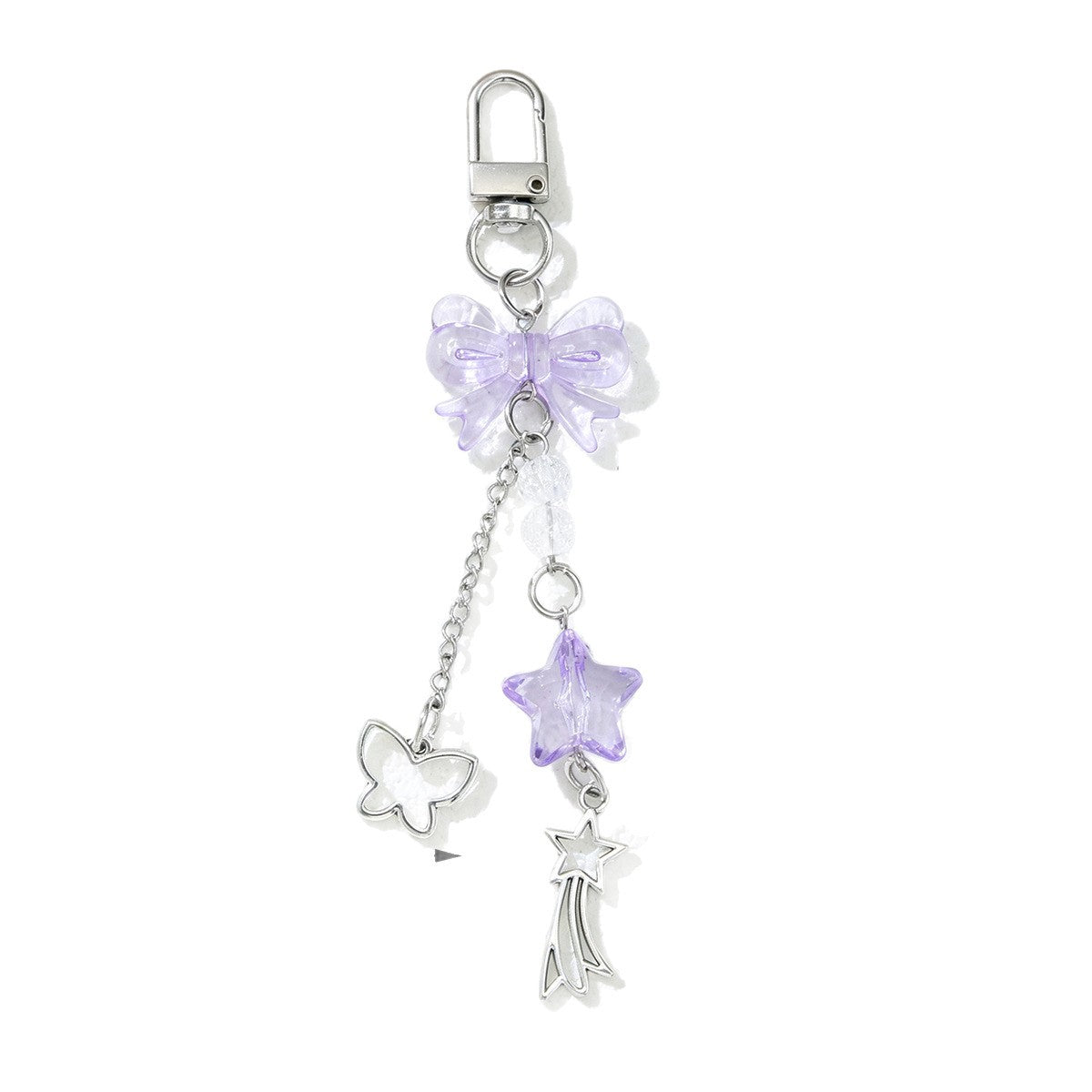 Christmas Purple Bow Tie Key Chain Made Of Acrylic, Festive Accessory For Holiday Season