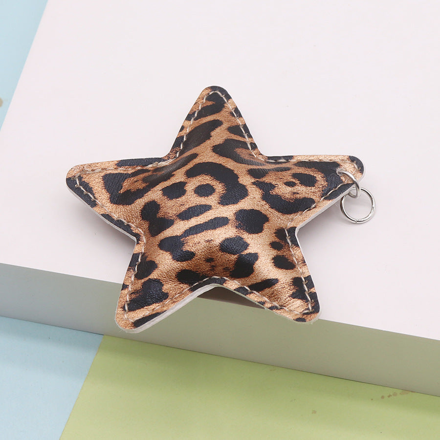 Leopard Print Key Chains With Bag Charms In PU Leather, Perfect For MAMA Festival Accessories