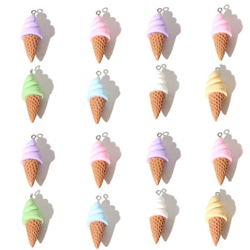 Ice Cream Pendant 1 PCS Package Resin Jewelry Accessory Featuring Epoxy Craft In Multicolor Cartoon Style
