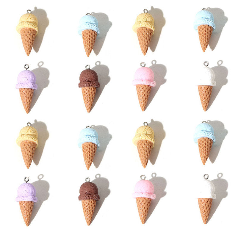 Ice Cream Pendant 1 PCS Package Resin Jewelry Accessory Featuring Epoxy Craft In Multicolor Cartoon Style