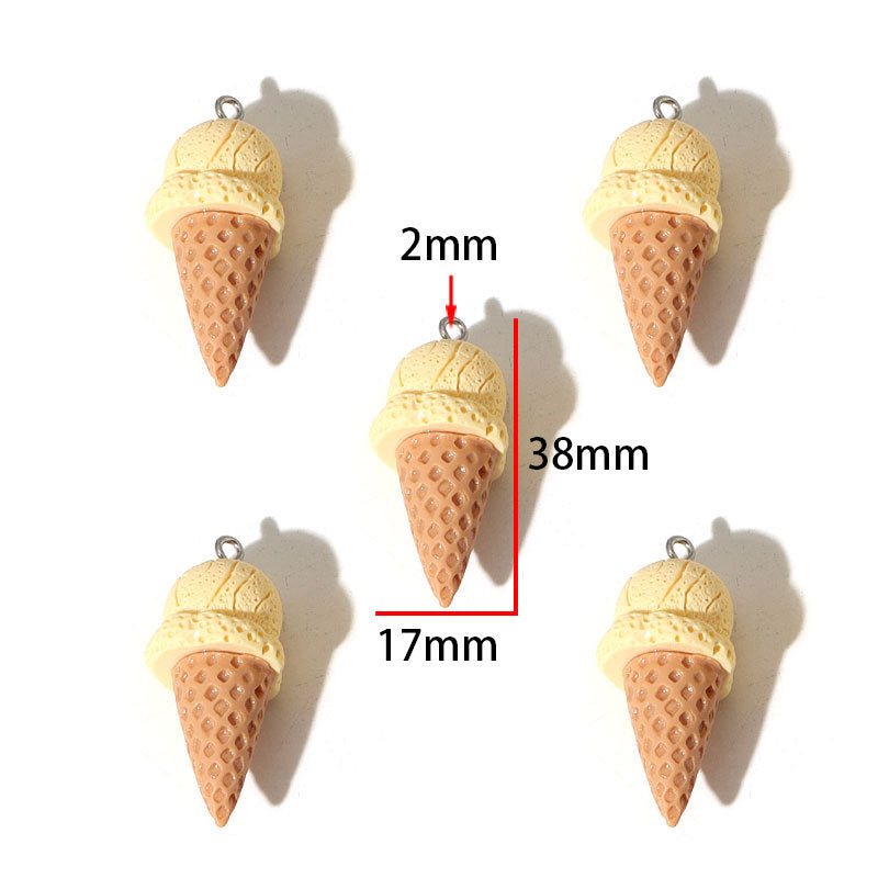 Ice Cream Pendant 1 PCS Package Resin Jewelry Accessory Featuring Epoxy Craft In Multicolor Cartoon Style