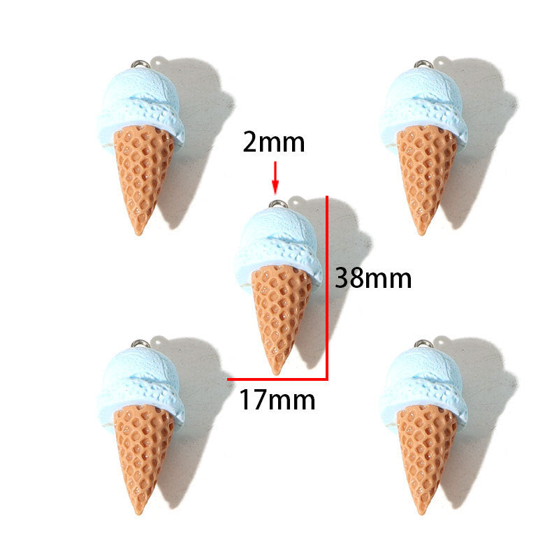 Ice Cream Pendant 1 PCS Package Resin Jewelry Accessory Featuring Epoxy Craft In Multicolor Cartoon Style