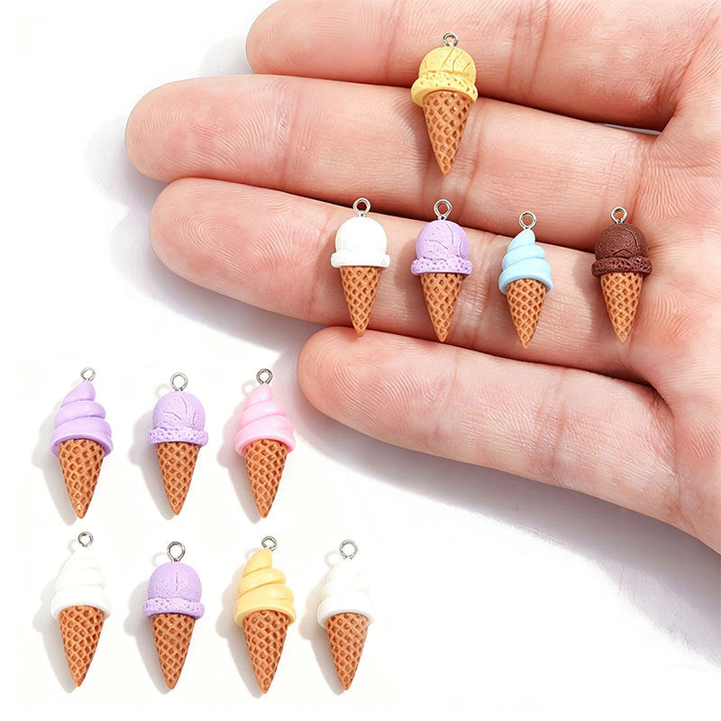 Ice Cream Pendant 1 PCS Package Resin Jewelry Accessory Featuring Epoxy Craft In Multicolor Cartoon Style