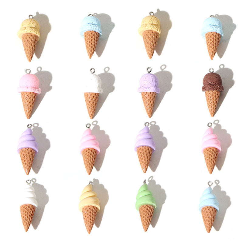 Ice Cream Pendant 1 PCS Package Resin Jewelry Accessory Featuring Epoxy Craft In Multicolor Cartoon Style