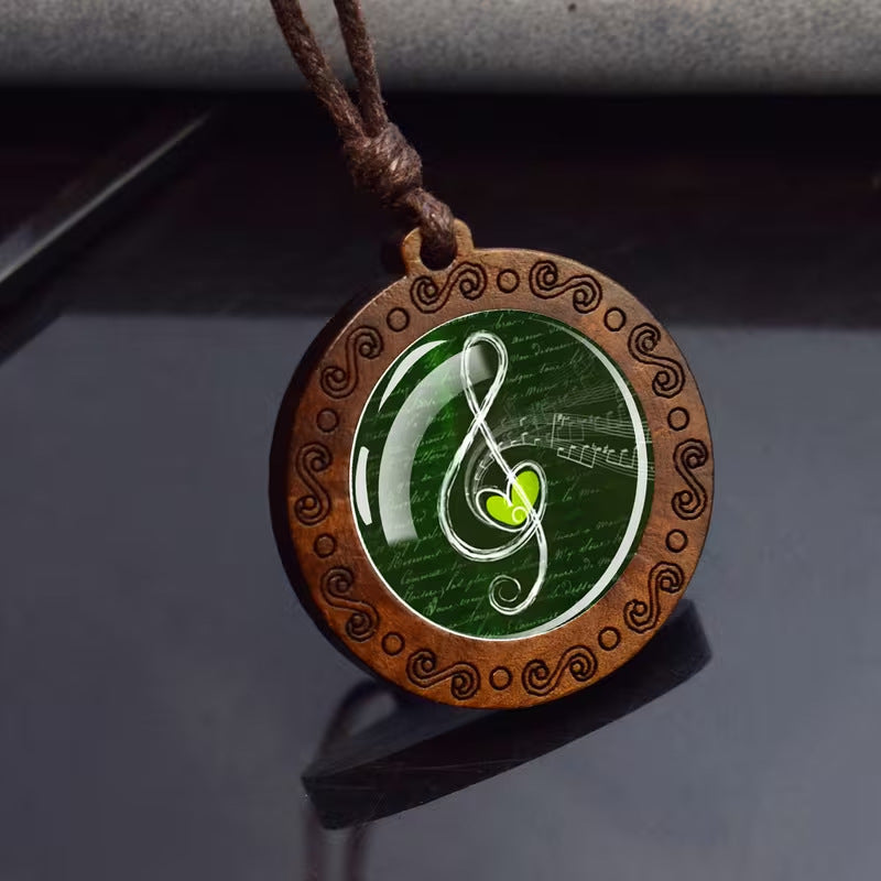 Handmade Maillard Style Pendant Necklace With Rope Chain And Glass Pendant, Alloy Material, Unisex