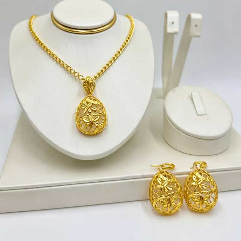 Handmade Heart Shape Jewelry Set For Women In Gold Alloy, Perfect For  Spring And Summer