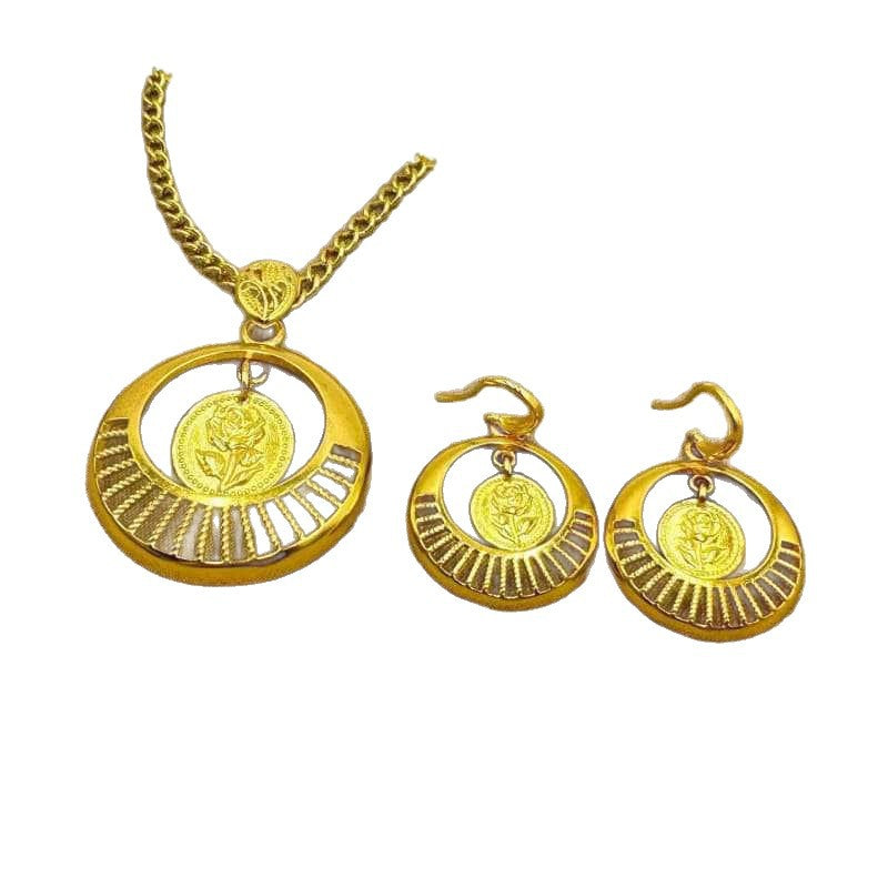 Handmade Heart Shape Jewelry Set For Women In Gold Alloy, Perfect For  Spring And Summer
