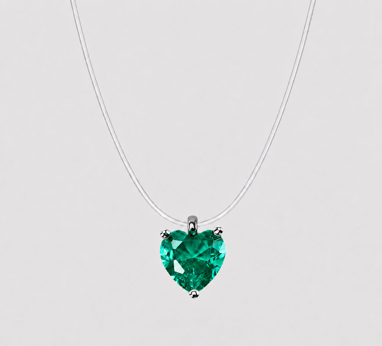 Heart Shape Transparent Copper Necklace For Women With Copper Chain Featuring Electroplated Gold Finish