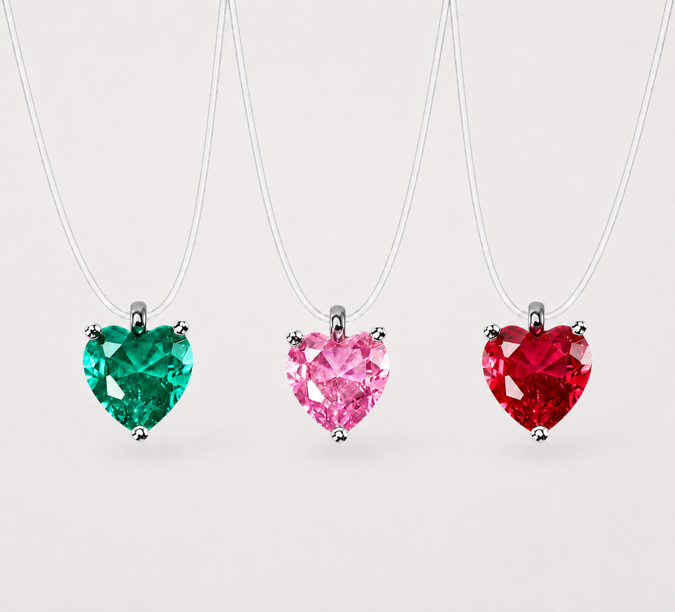 Heart Shape Transparent Copper Necklace For Women With Copper Chain Featuring Electroplated Gold Finish