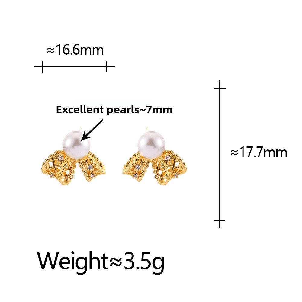 Gold Bow Tie Earrings For Women Featuring Copper Ear Pins In Sweet Style
