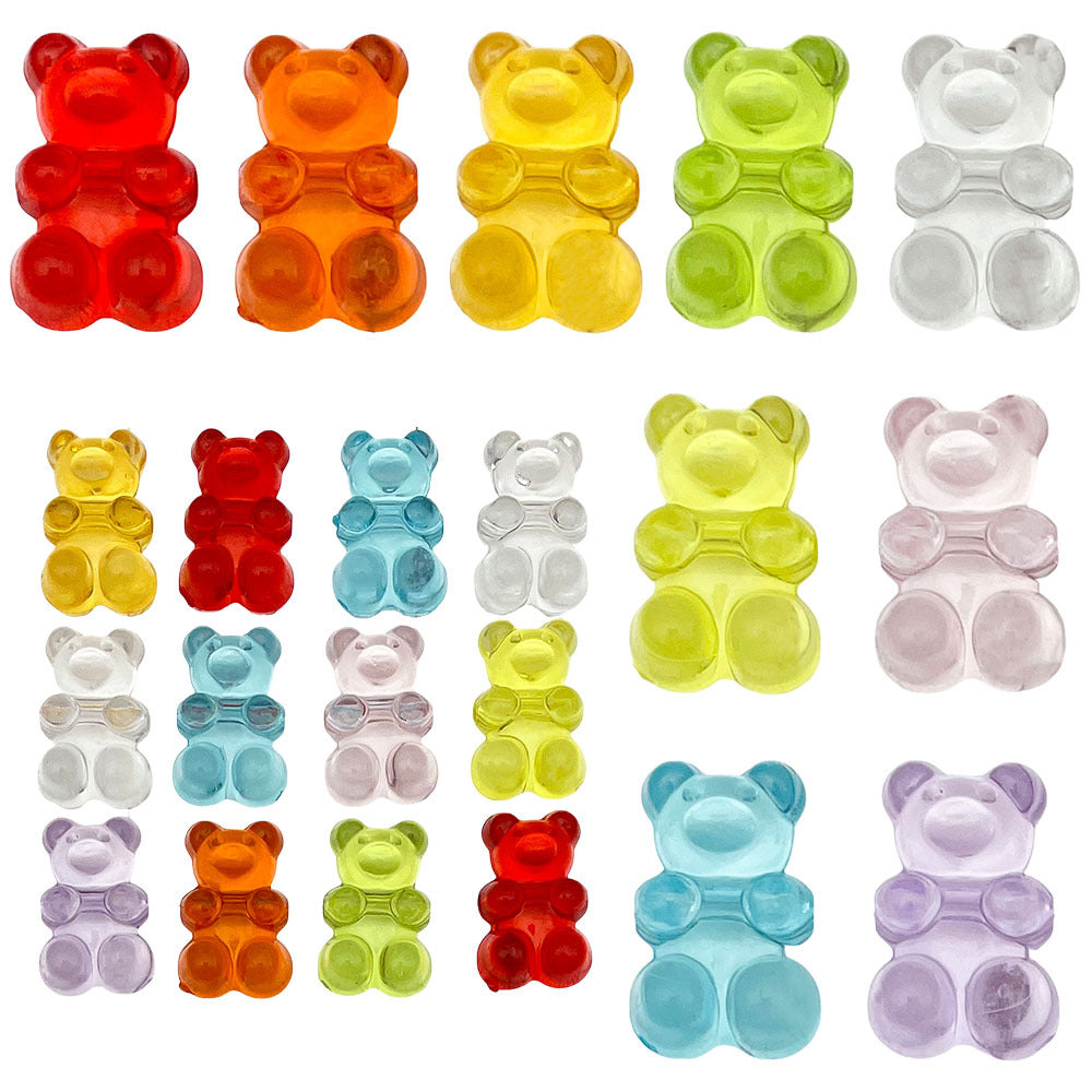 Little Bear Acrylic Pendant With Hole Size 1~1.9mm, 20 PCS Package Featuring Epoxy Craft For Cute Jewelry Accessories