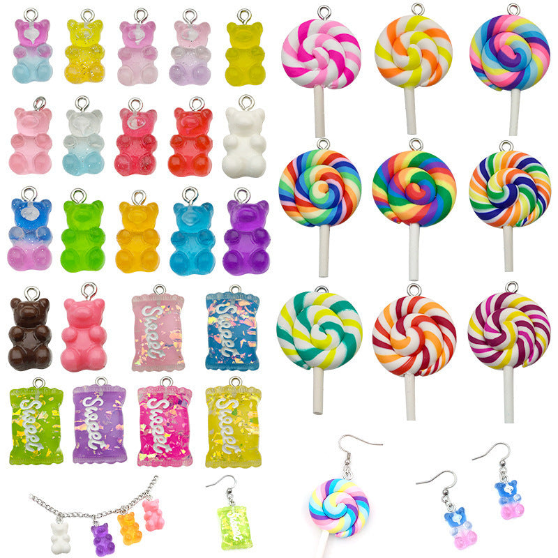 Little Bear Acrylic Pendant With Hole Size 1~1.9mm, 20 PCS Package Featuring Epoxy Craft For Cute Jewelry Accessories