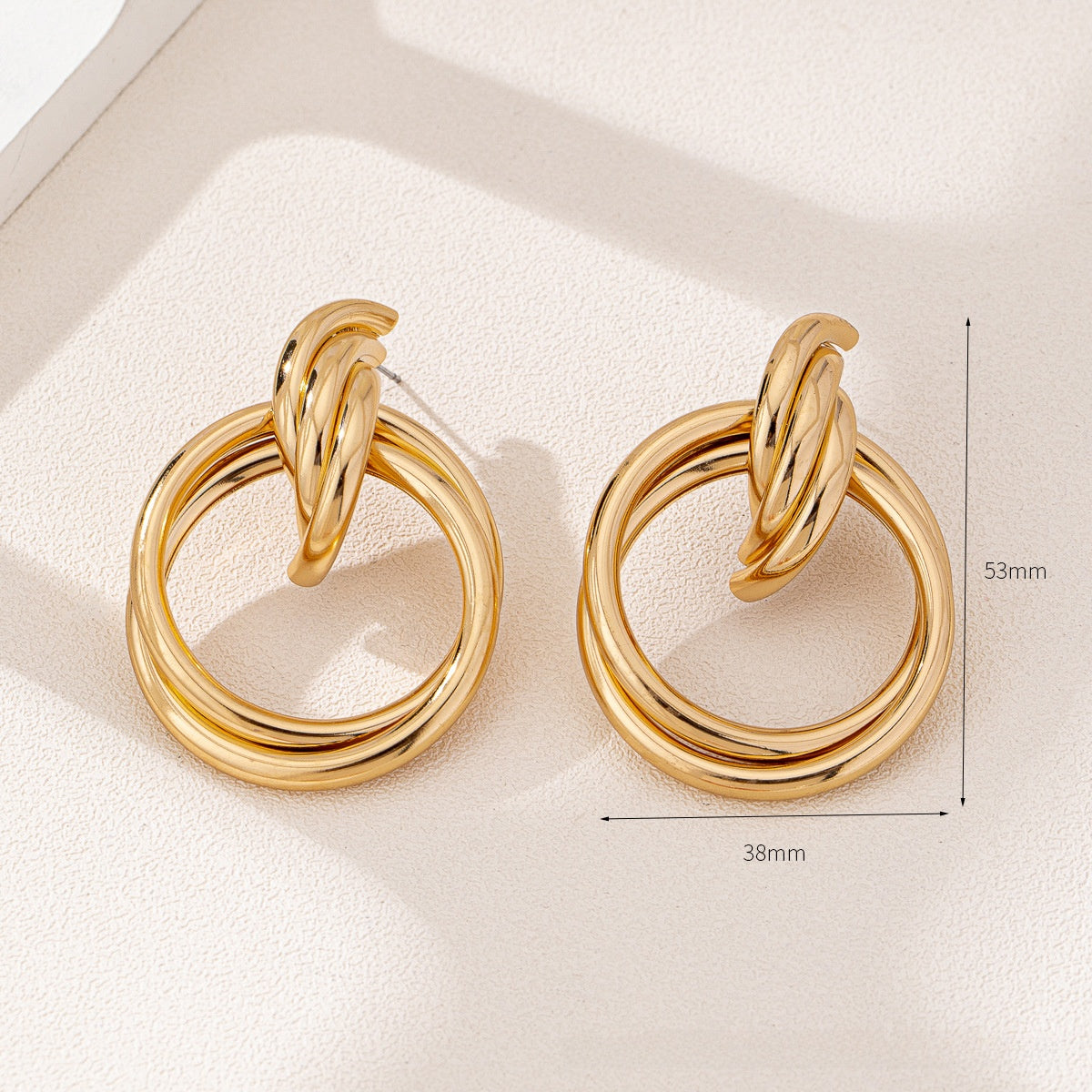 Geometric Punk Earrings For Women In Silver Featuring Iron Ear Pins