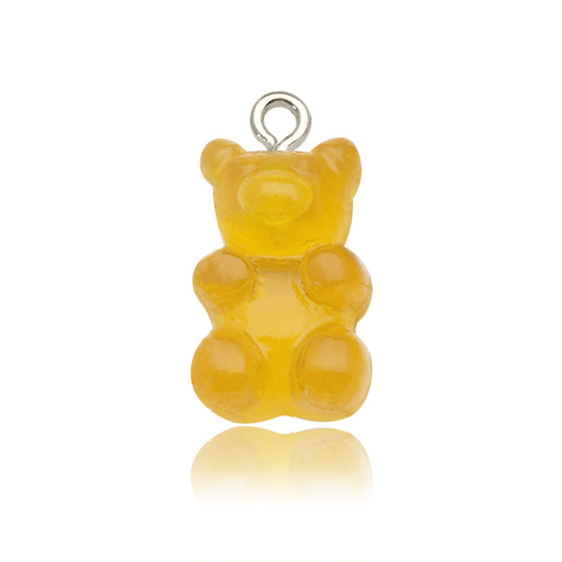 Little Bear Acrylic Pendant With Hole Size 1~1.9mm, 20 PCS Package Featuring Epoxy Craft For Cute Jewelry Accessories