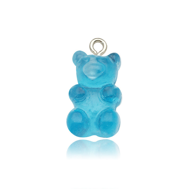 Little Bear Acrylic Pendant With Hole Size 1~1.9mm, 20 PCS Package Featuring Epoxy Craft For Cute Jewelry Accessories