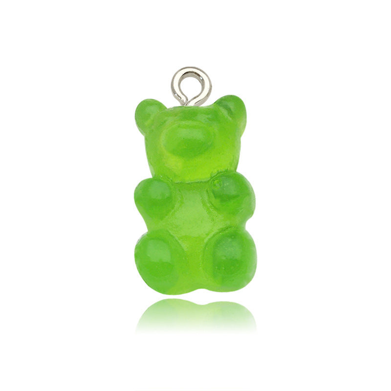 Little Bear Acrylic Pendant With Hole Size 1~1.9mm, 20 PCS Package Featuring Epoxy Craft For Cute Jewelry Accessories