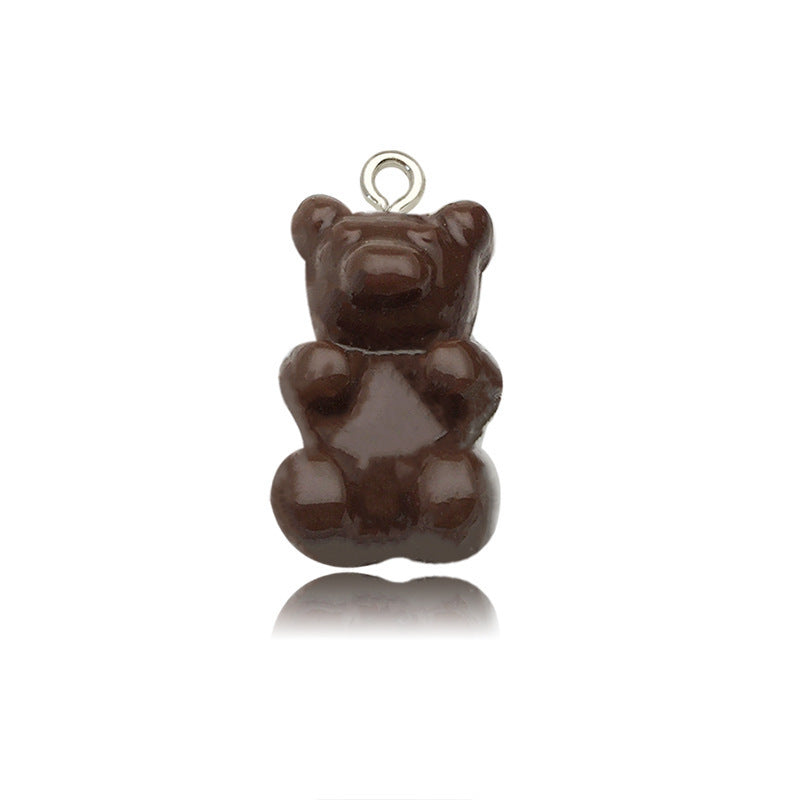 Little Bear Acrylic Pendant With Hole Size 1~1.9mm, 20 PCS Package Featuring Epoxy Craft For Cute Jewelry Accessories