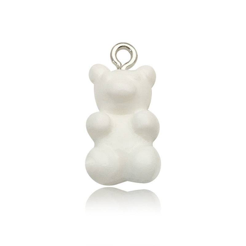 Little Bear Acrylic Pendant With Hole Size 1~1.9mm, 20 PCS Package Featuring Epoxy Craft For Cute Jewelry Accessories