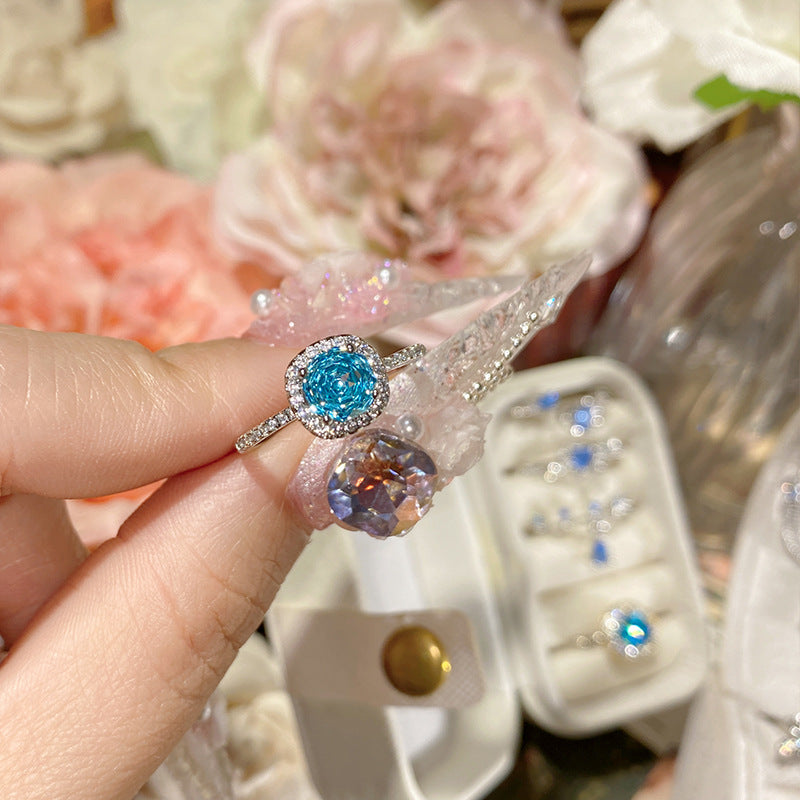 Luxurious Heart Shape Necklace For Women With Electroplated Copper And March Birthstone Aquamarine Inlay, Featuring Cable Chain