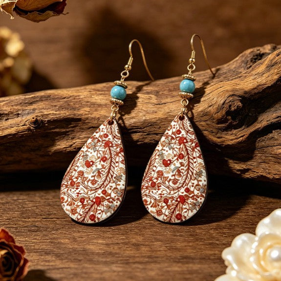 Bohemian Pu Leather Earrings For Women With Zinc Alloy Ear Pins, Stylish And Lightweight