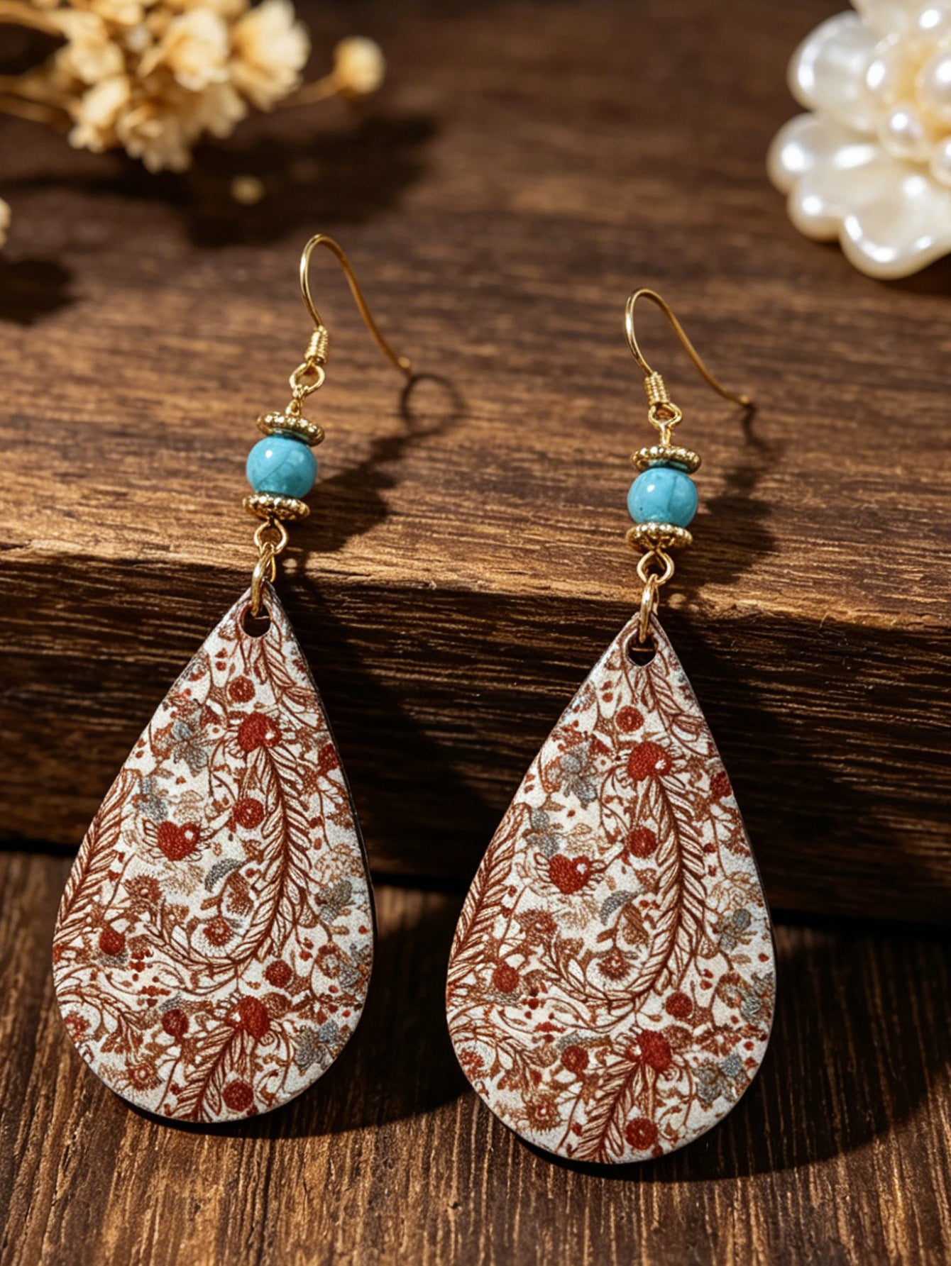 Bohemian Pu Leather Earrings For Women With Zinc Alloy Ear Pins, Stylish And Lightweight