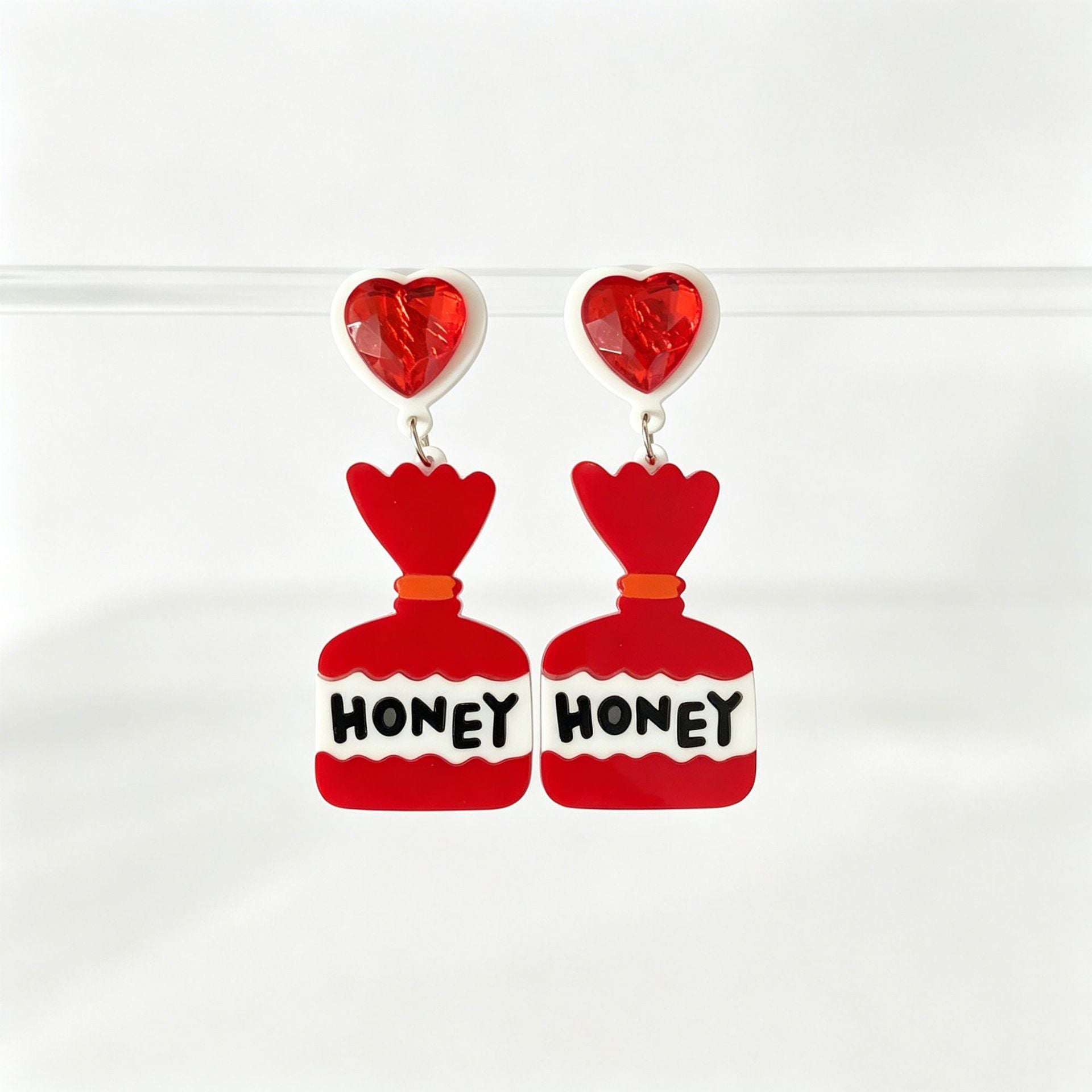 Handmade Sweet Yellow Acrylic Candy Earrings With Iron Ear Pins For Women