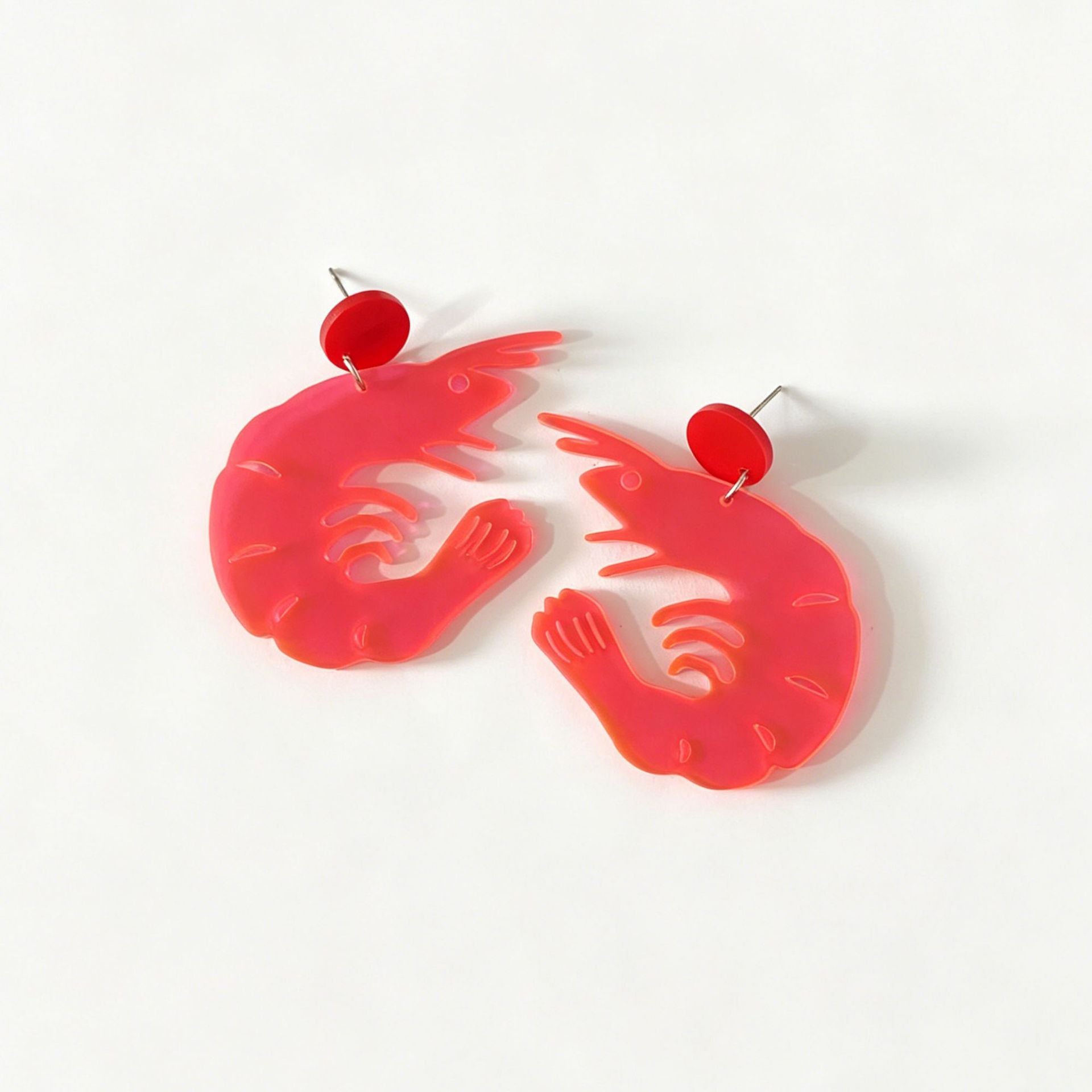 Exaggerated Lobster Earrings In Natural Pink Acrylic With Iron Ear Pins For Women